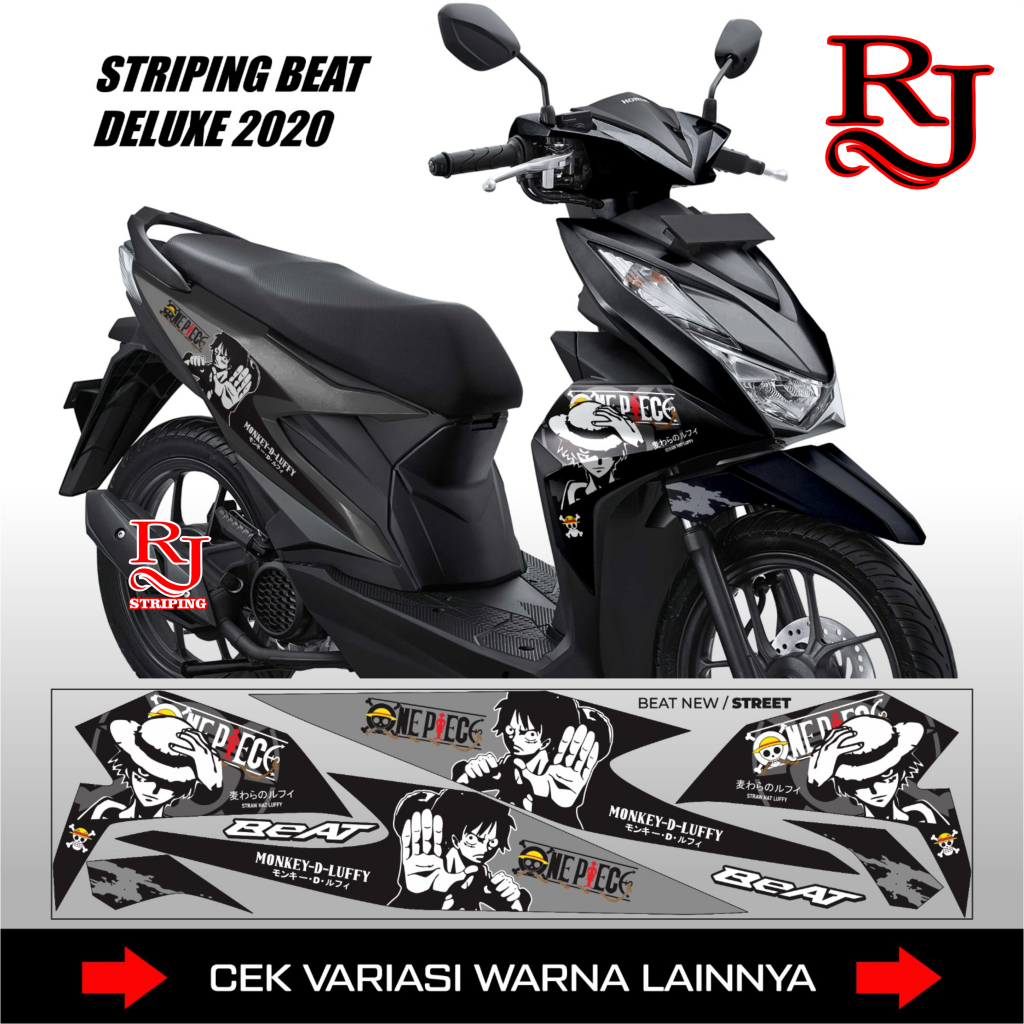 STIKER STRIPING ONE PIECE BEAT DELUXE GEN1 / STICKER LIST VARIASI MOTOR ALL NEW HONDA BEAT 2020-2023