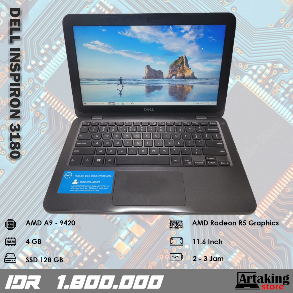 Dell Inspiron 3180 - AMD A9 - Ram 4 GB - Sudah SSD