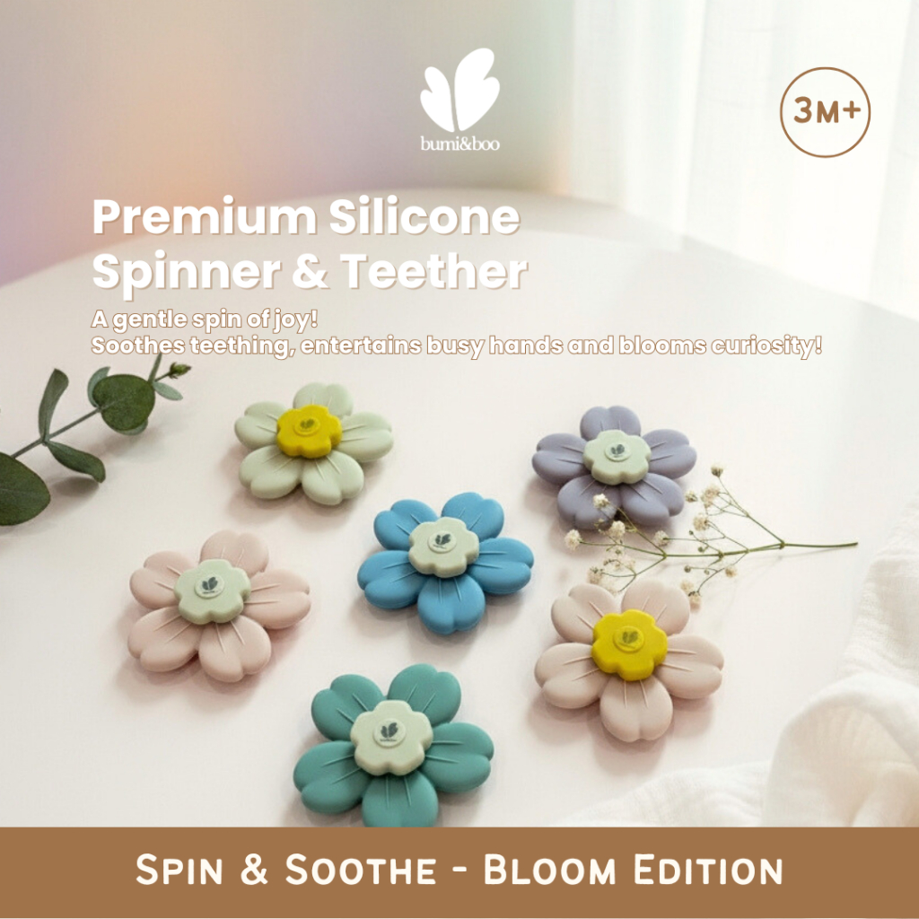 Premium Silicone Spinner & Teether - Spin & Soothe - Bloom Edition