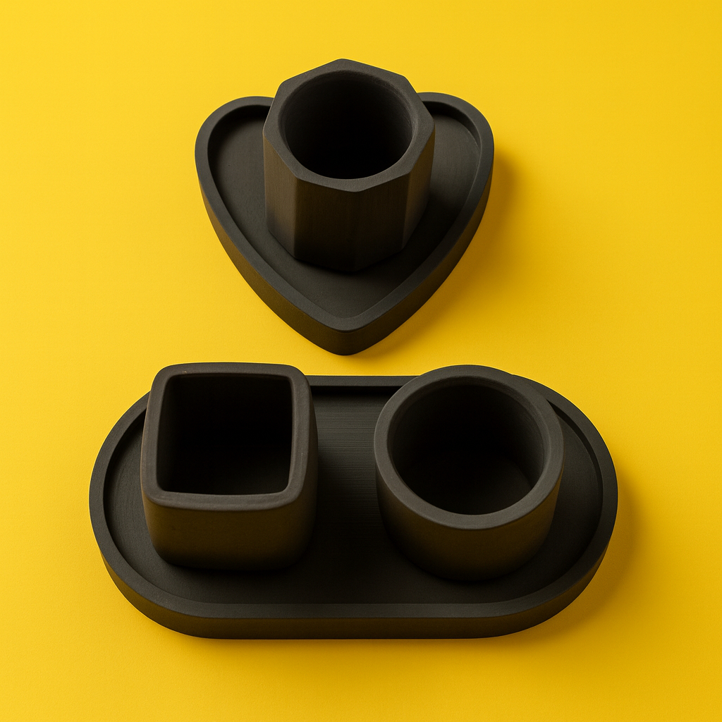 hitam Coaster Dan pot Aesthetic – Bentuk Love / Bulat Besar / Bulat Kecil / Bintang / Oval | Tatakan