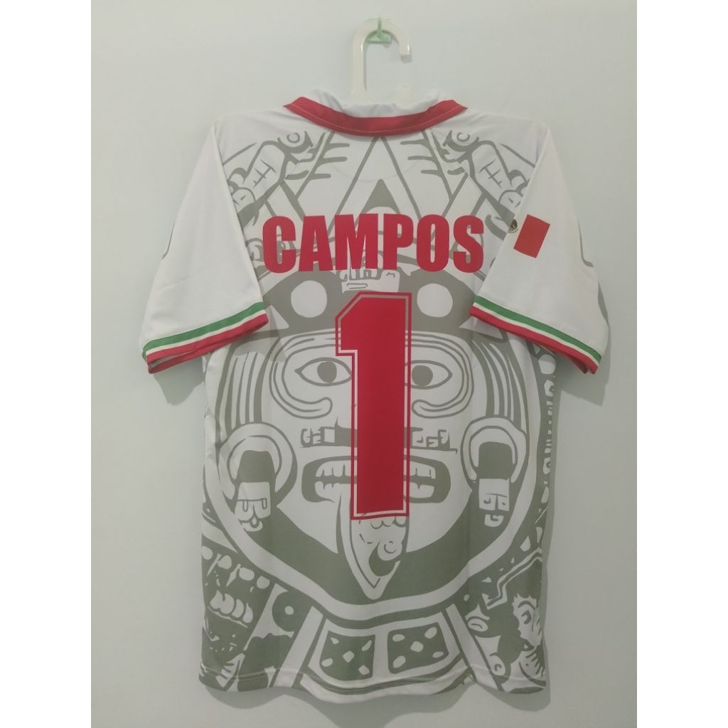 jersey baju bola retro vintage meksiko away campos world cup 98