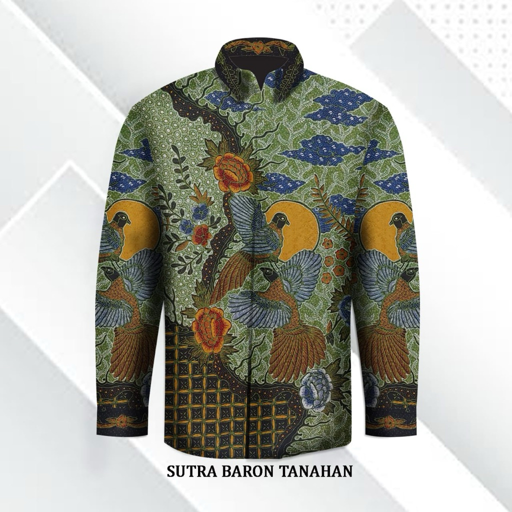 Kain batik tulis sutra tanahan kemeja pria