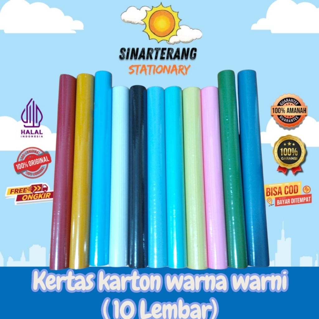 Kertas Karton Manila Warna Warni ( 10 Lembar)