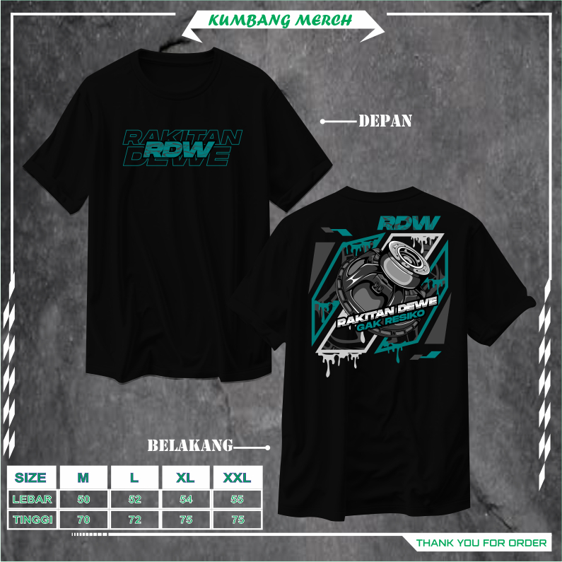 KAOS RDW RAKITAN DEWE KAOS SOUNDSYSTEM HOREG BAJU DISTRO KATUN COMBED PE 24S (BISA COD)