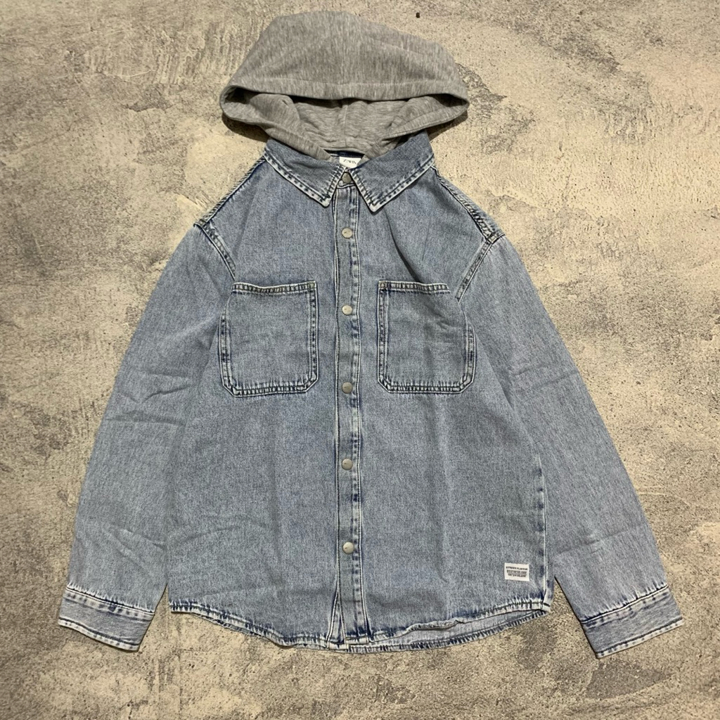 Zara Denim Hoodie Shirt