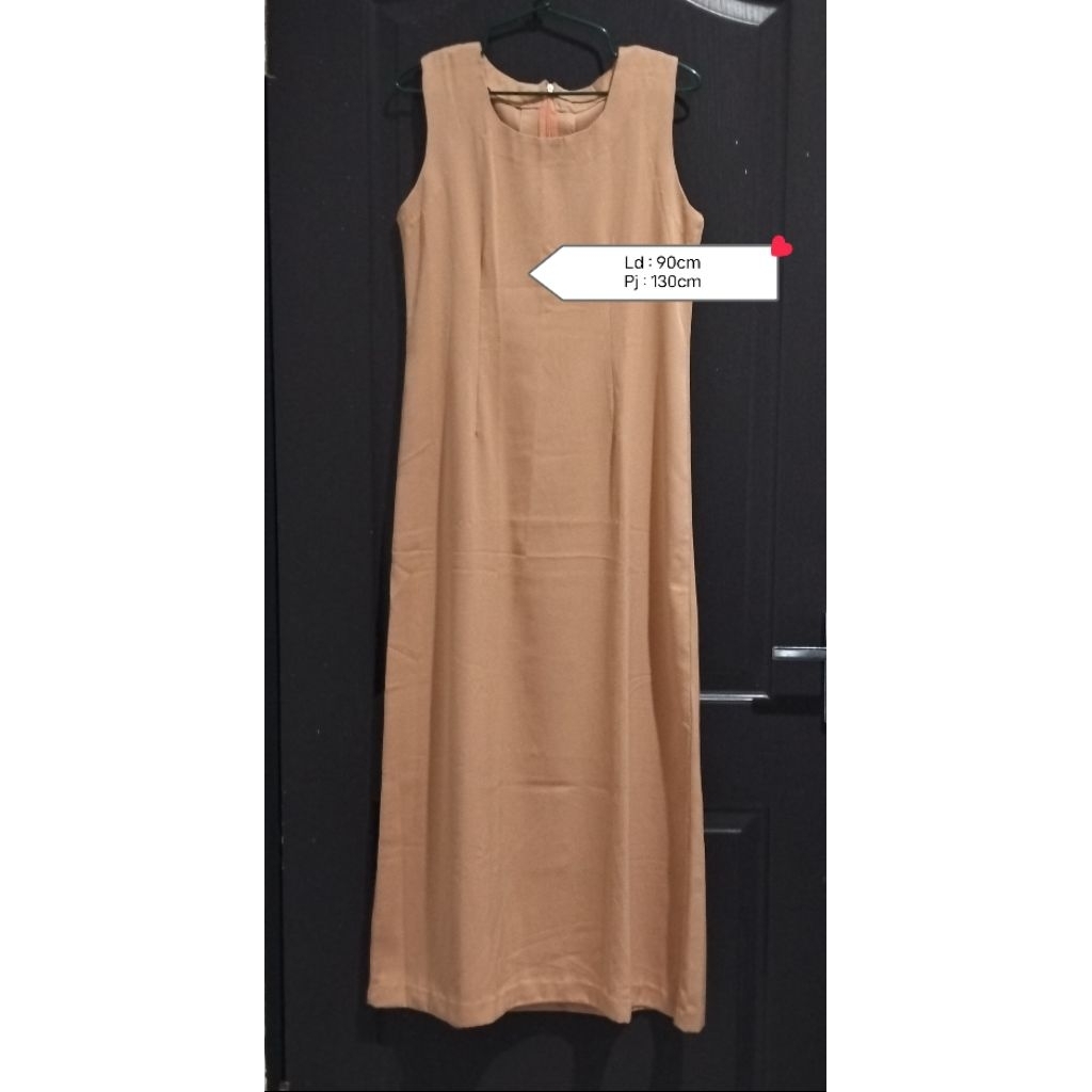 CABIRE MARKET Baju long dress peach/dress panjang tanpa lengan