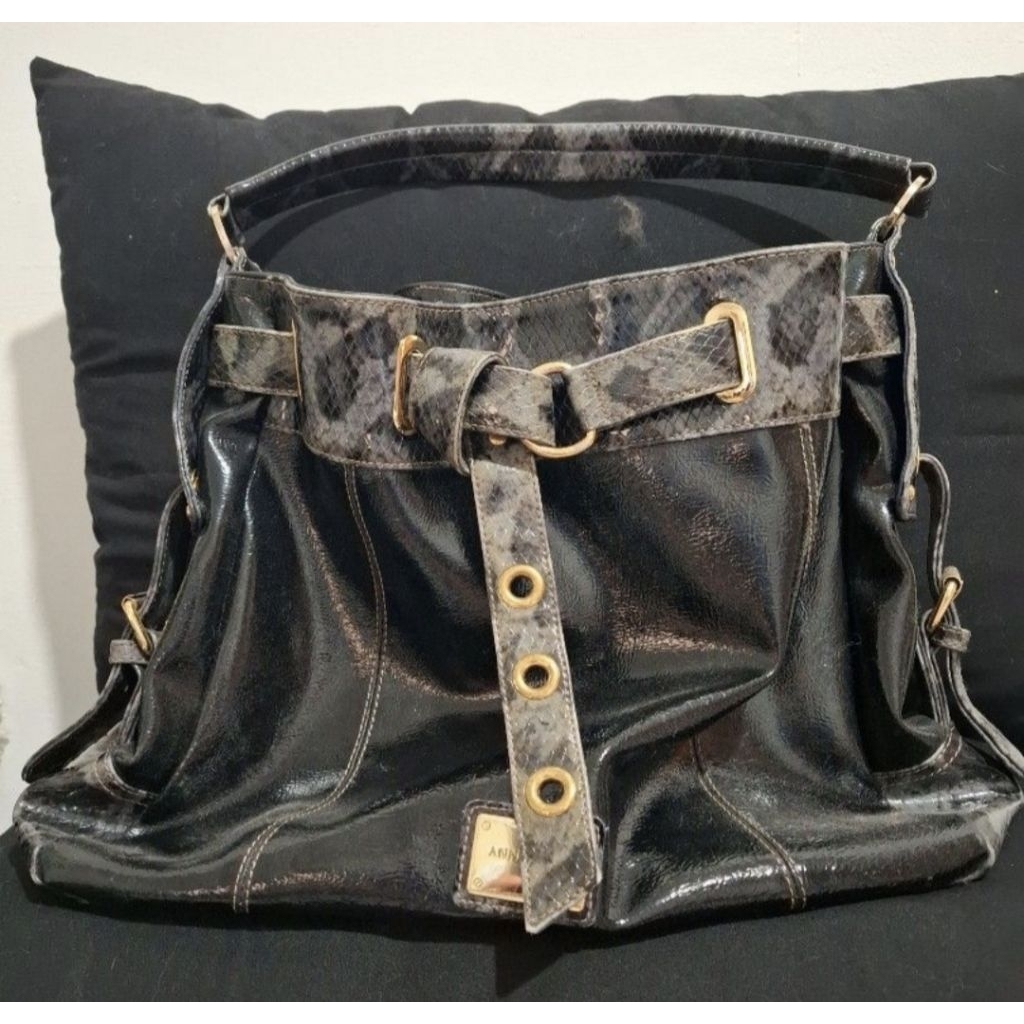 Hobo bag Anne Klein singa hijau army motif ular