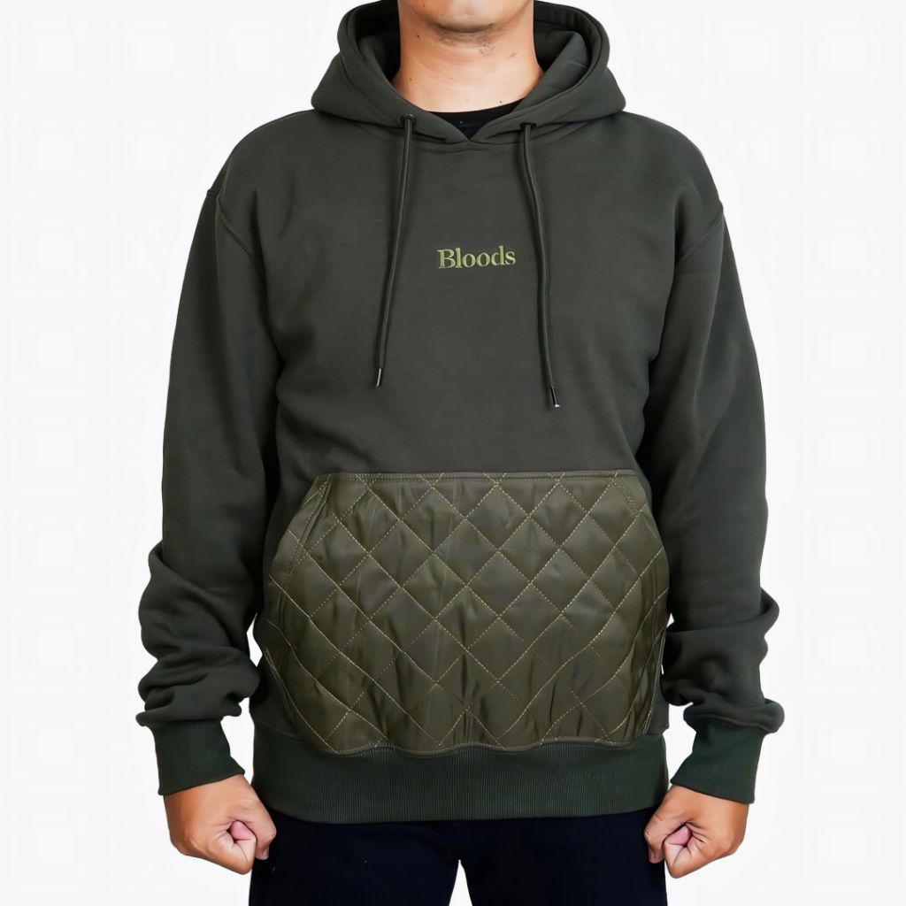 HOODIE SWEATER BLOODS PROLONGED OLIVE ORIGINAL.