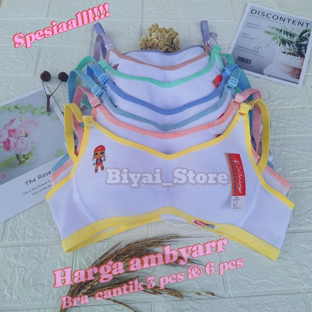 b h remaja perempuan kekinian tanpa kawat tanpa busa 6pcs & 3pcs/bra remaja anak sd smp /bha anak pe