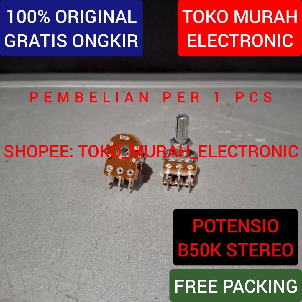 TME - Potensio Pemutar Volume B50K Stereo