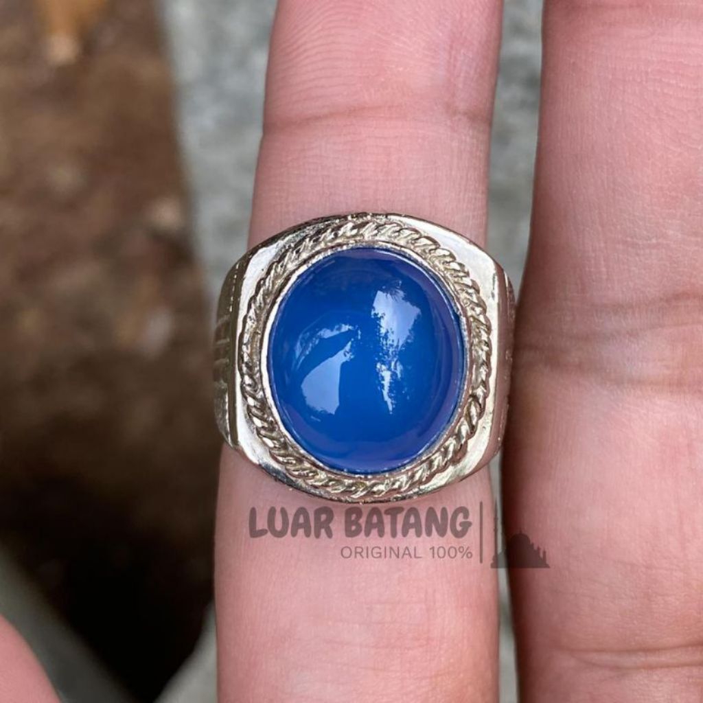cincin batu akik Spirtus Baturaja Blue Spirtus Natural 100% Asli