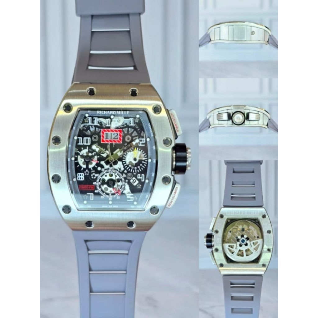 Jam mewah RM automatic 42mm 11-01 stainless steel japan