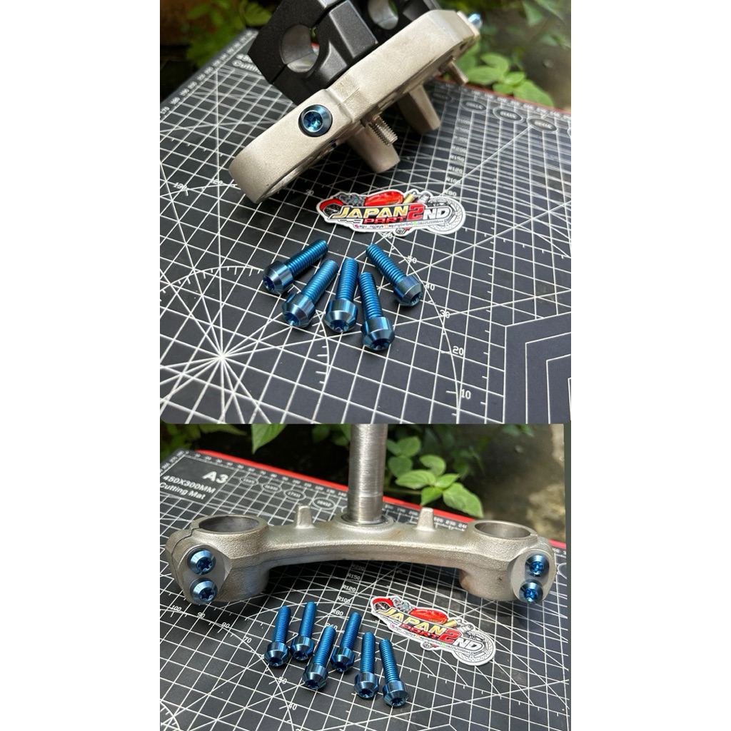 baut segitiga atas ninja rr baut segitiga bawah ninja rr baut titanium T atas rr baut titanium T baw