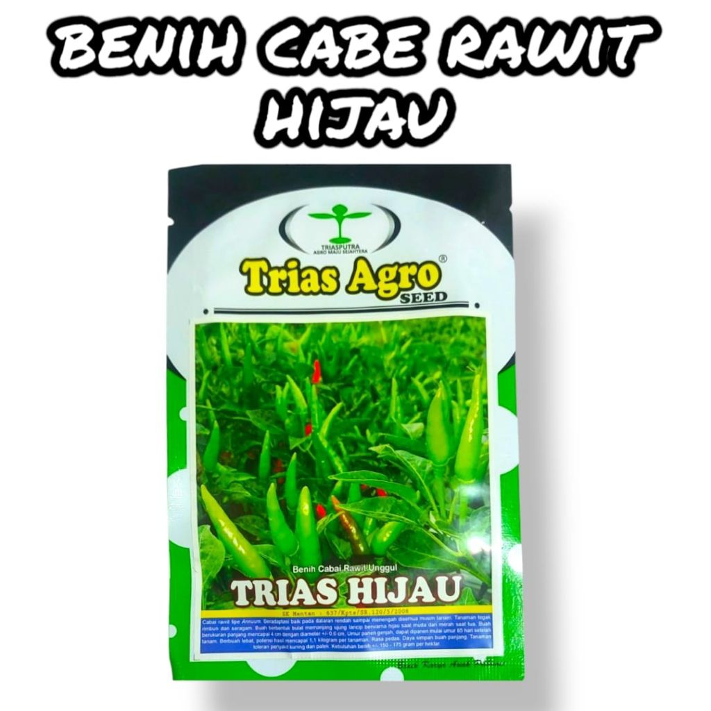 Benih bibit cabe rawit tegak TRIAS HIJAU 10gram