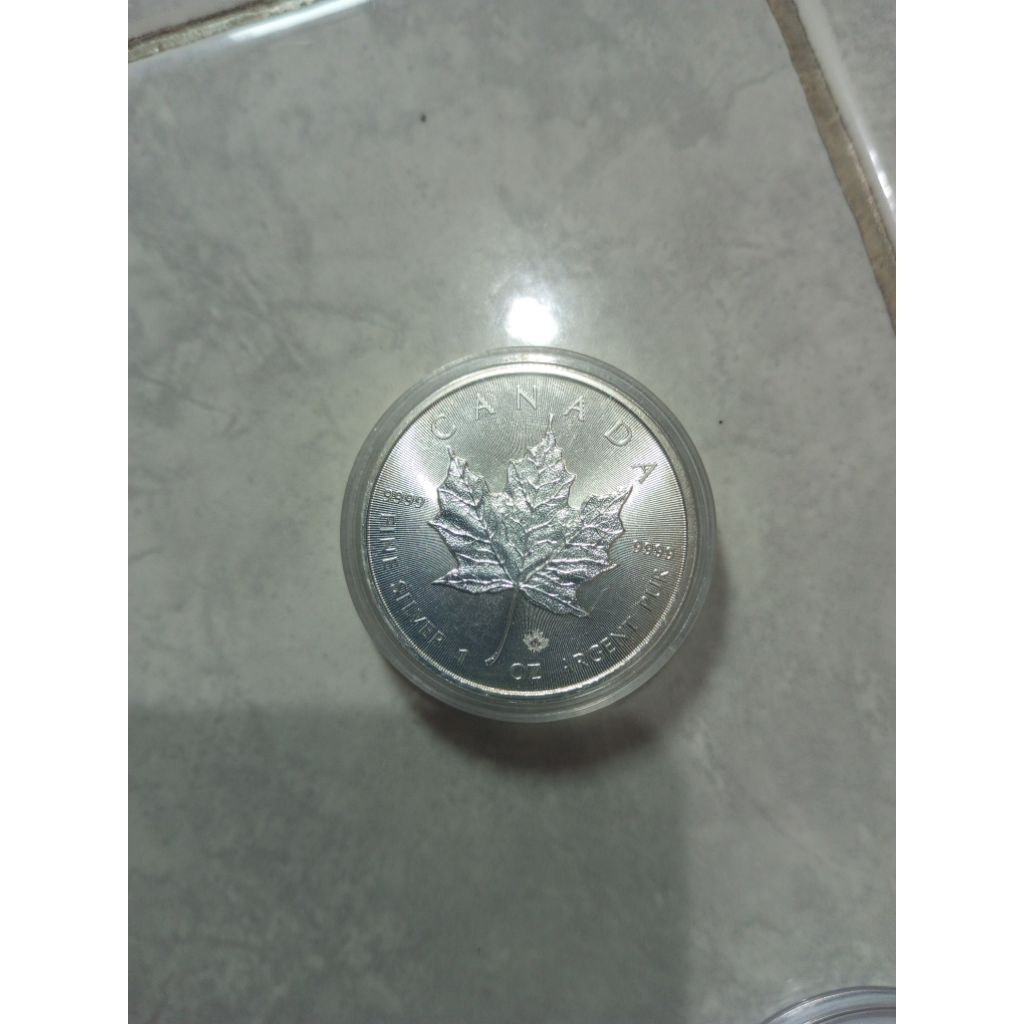 Canadian Silver Maple Leaf.coin perak 1 oz /troy (31gram) 2019