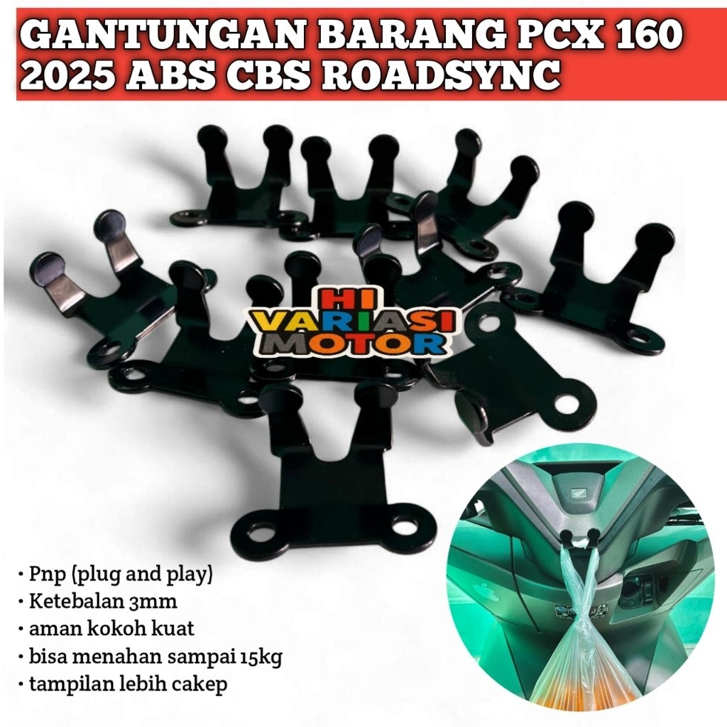 Gantungan Barang Pcx 160 2025 ABS CBS ROADSYNC - Cantolan cantelan barang motor pcx 160 2025 PNP Roa