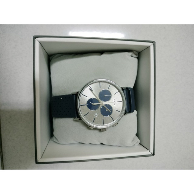 Timex Timex Fairfield TW2R97700 Supernova Chronograph Men Silver Dial Blue Leather Strap