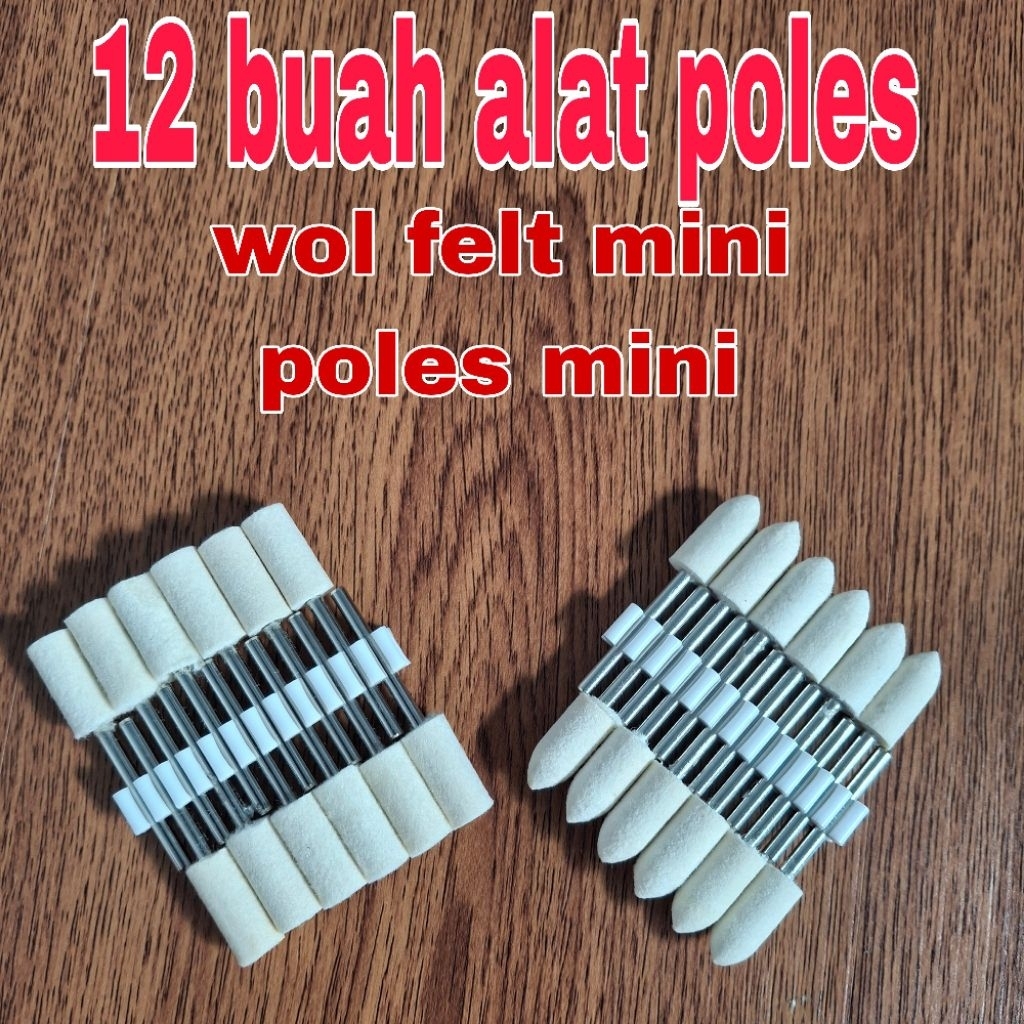 12 buah alat poles wol felt mini poles mini