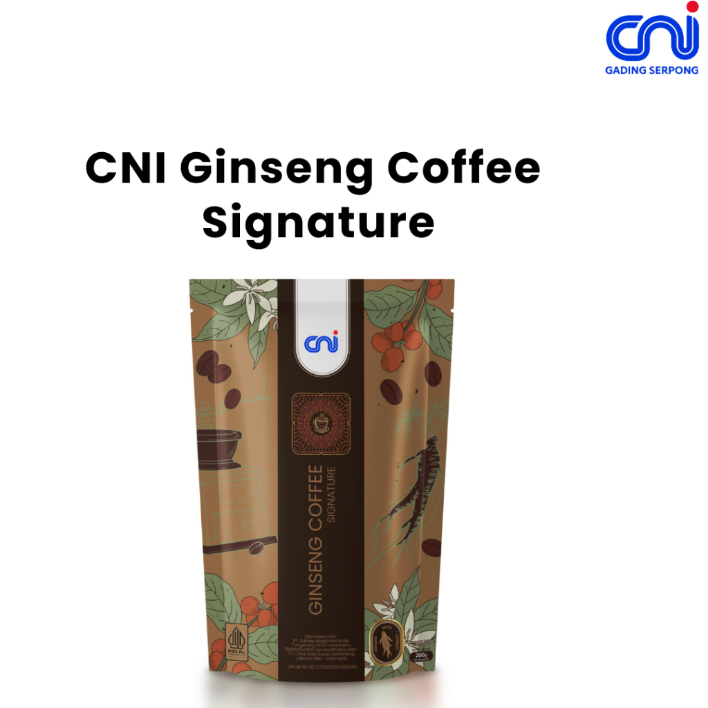 Kopi Ginseng Signature CNI – Strong Coffee, Aroma Kuat, Isi 10 Sachet – Exp Juli 2026