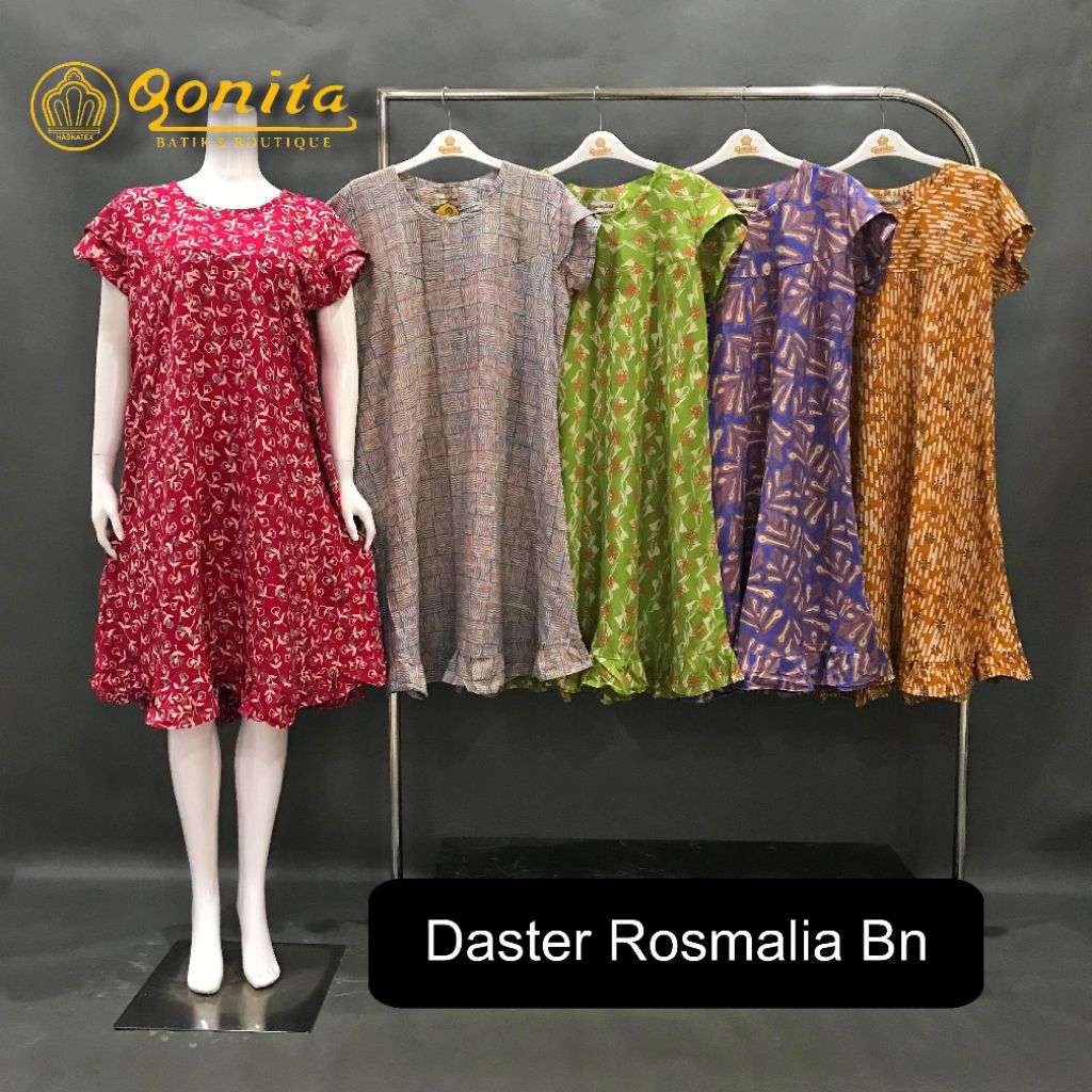 {Ld 110 CM} Daster Batik Cap Pekalongan Home dress Premium Rayon Adem Qonita Batik ll Daster Rosmali