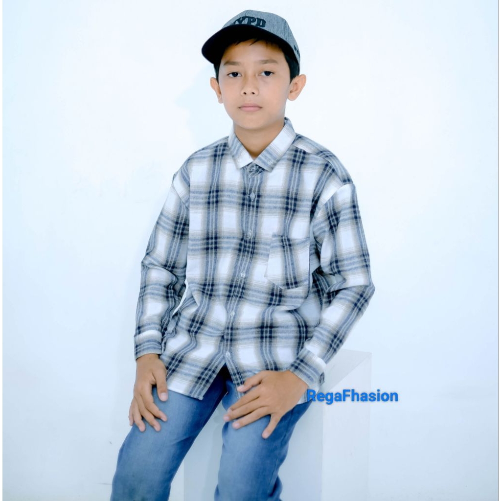 Grosir Kemeja Flanel Anak Ukuran 3 Tahun Sampai 13 Tahun Bahan Katun Flanel Premium Warna Pilihan