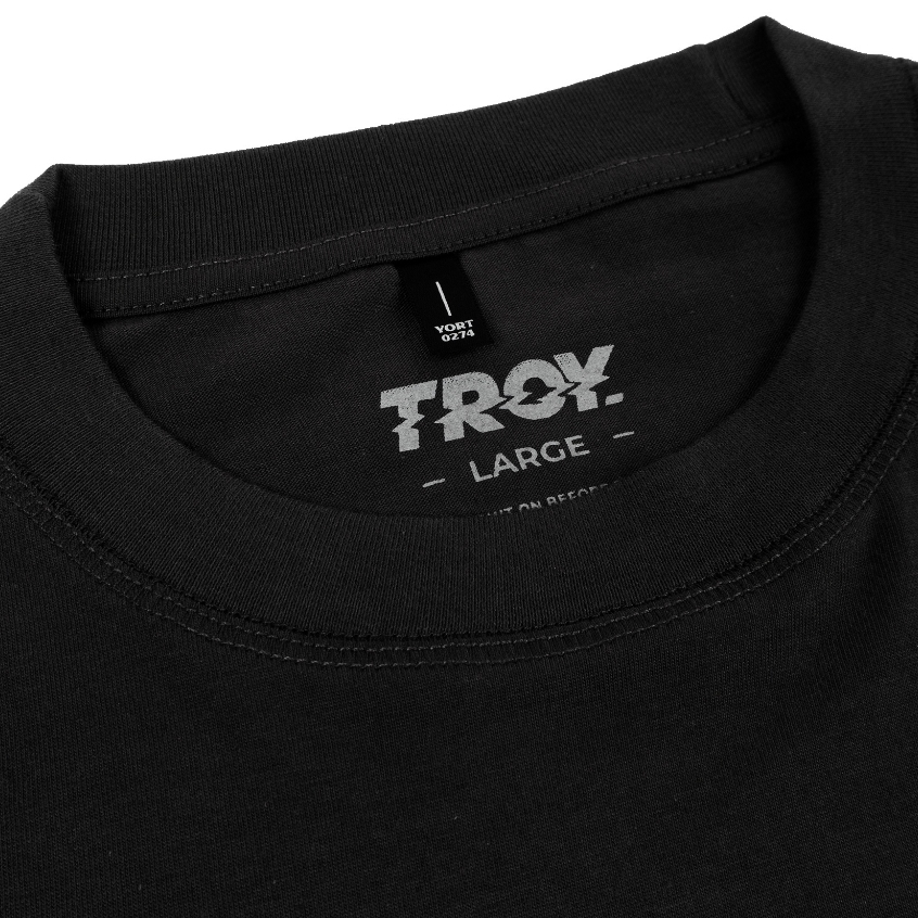 Troy Company Boxy Oversize Tshirt Black Lead - Kaos Boxy Oversize Hitam Lengan Pendek MBD 3107