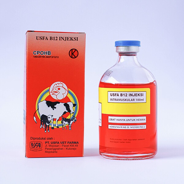 PREMIX - USFA B12 INJEKSI 100ML - Vitamin B12 Kambing - Vitamin B12 Ayam - Menambah Nafsu Makan & Me