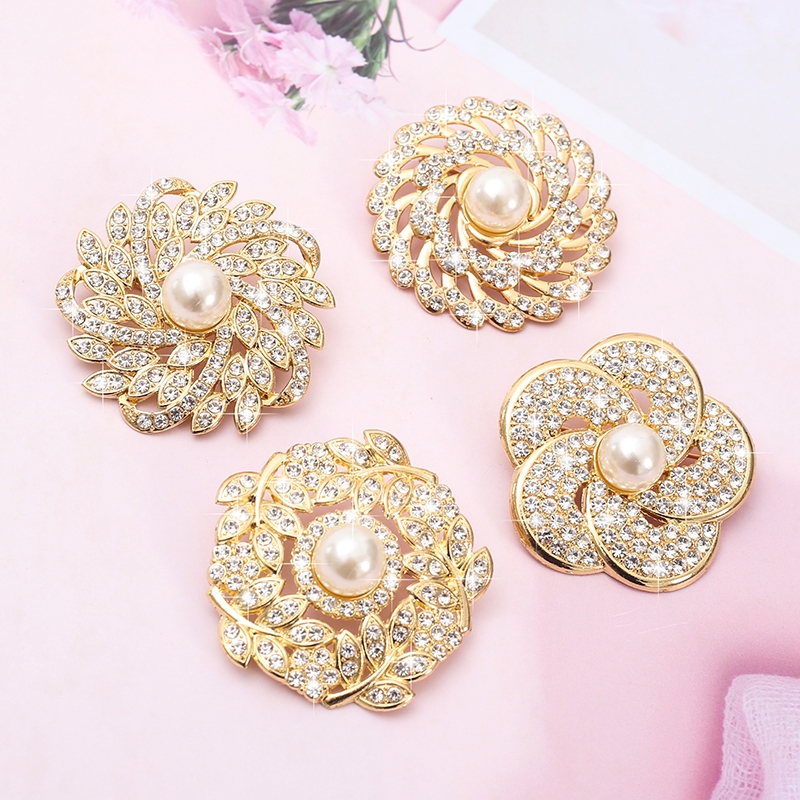 Bross Wanita Korea Gold Titanium Anti Karat/Bros mutiara/pin/bros grosir
