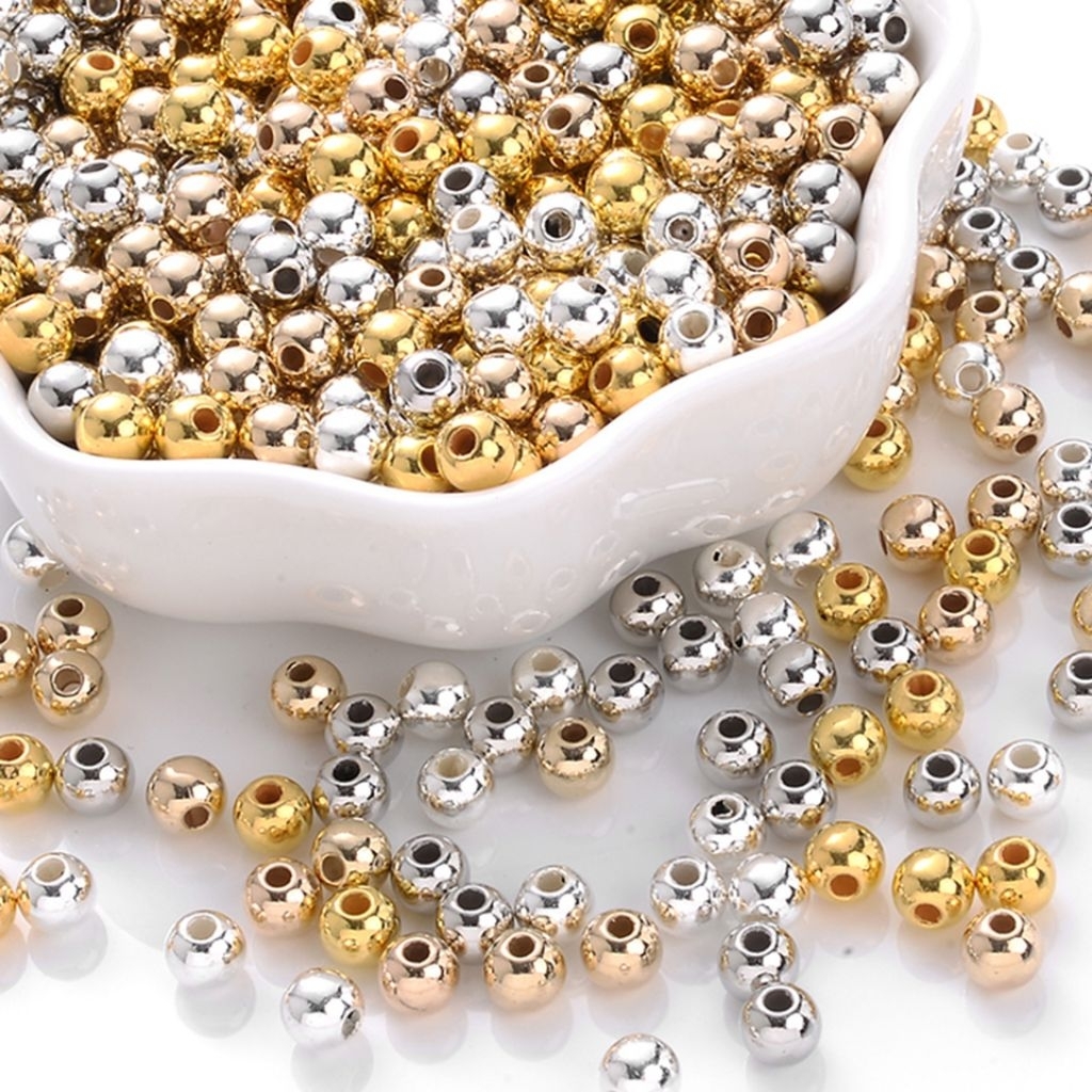 20gr Manik Mote Bulat Silver Gold 3mm 4mm 6mm 8mm