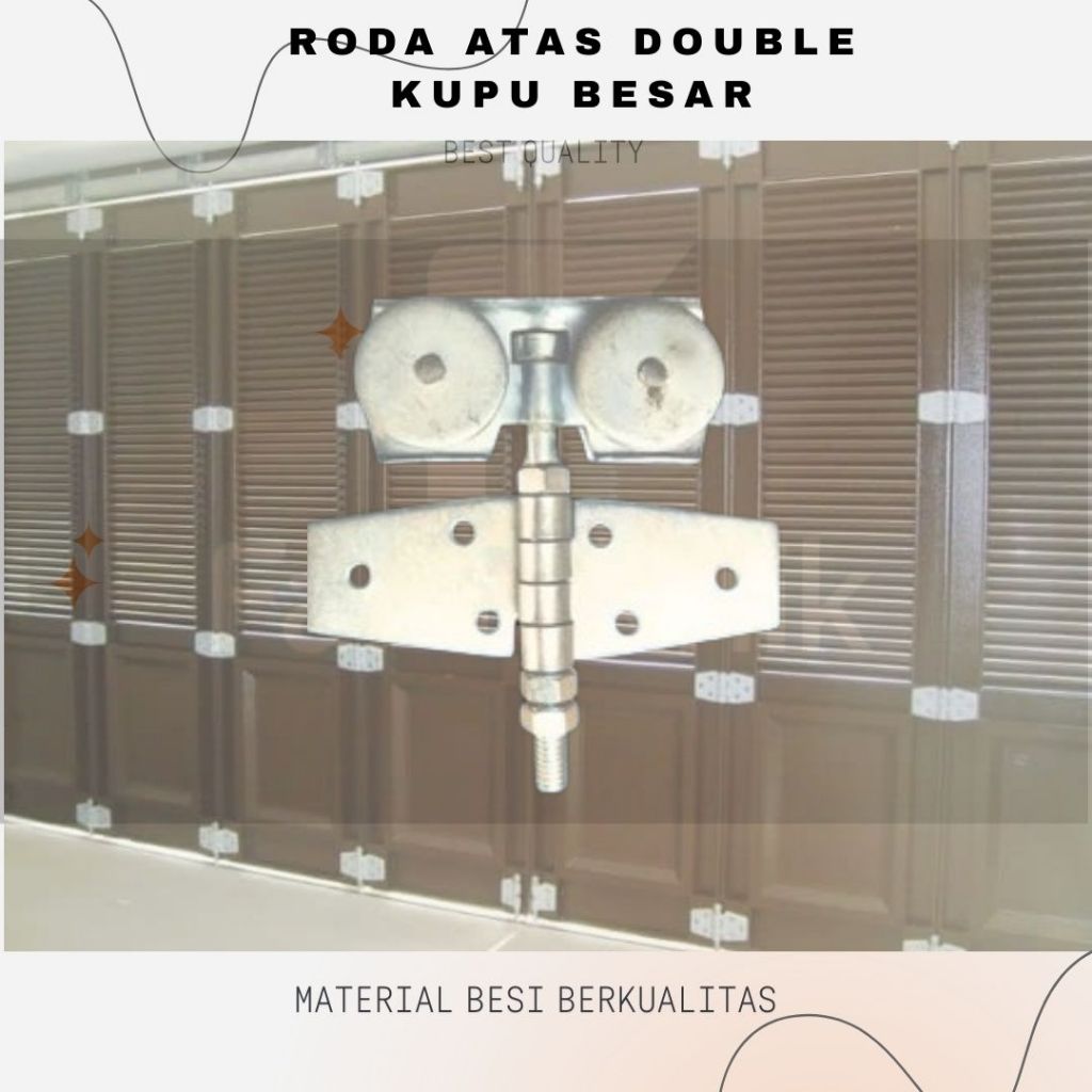 Roda Atas Double Kupu Henderson Roda Gantung Rel Atas Pintu Sliding Garasi & Pintu Gebyog Besi Kayu 