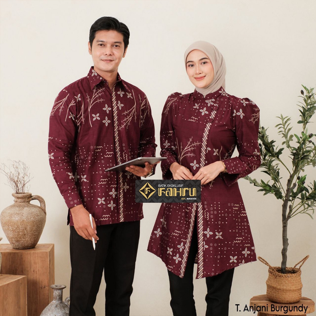 FAHRUBATIK - Motif ANJANI  - Batik Model Tunik PUFF Janggan PUFF Blus Kemeja dan Hem Batik - Batik N