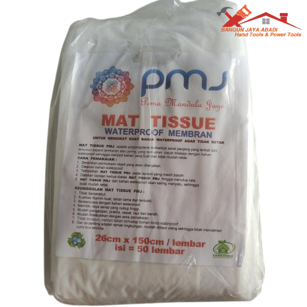 Serat Tissue Fiber Aquaproof PMJ Mat Kain Kasa Serat Tisu Pelapis Penambal Retak Anti Bocor Fibergla