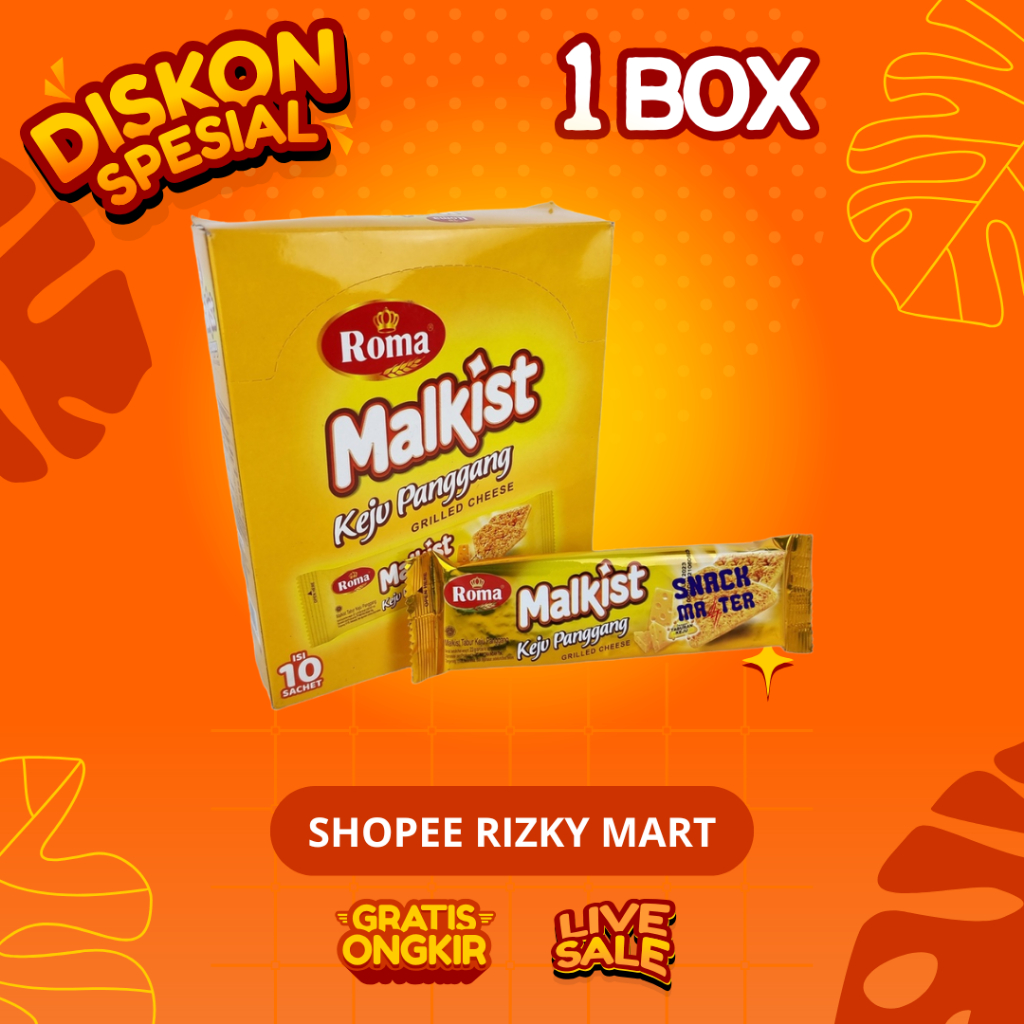 Roma Malkist Keju Panggang, Keju Cake, Roma Sarigandum, Slai Olai 1 Box