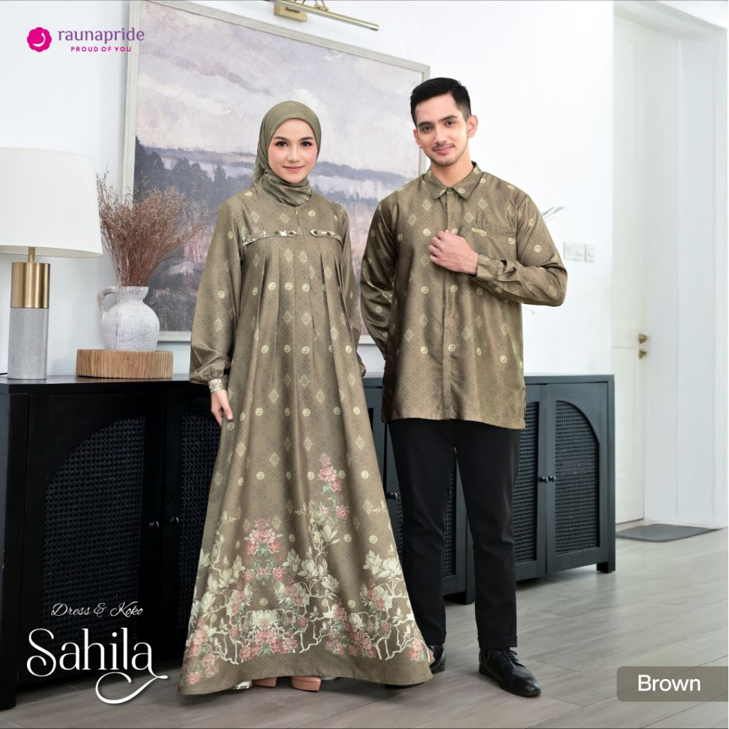 RAUNA SAHILA BROWN Couple 2026 Family Set Muslim Lebaran Wanita Raunapride