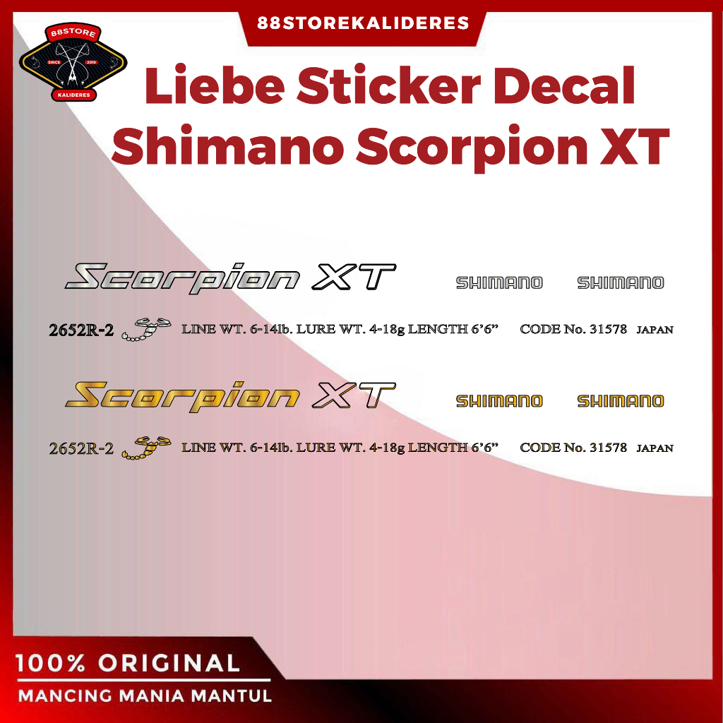 88storekalideres Liebe Sticker Decal Joran Shimano Scorpion XT
