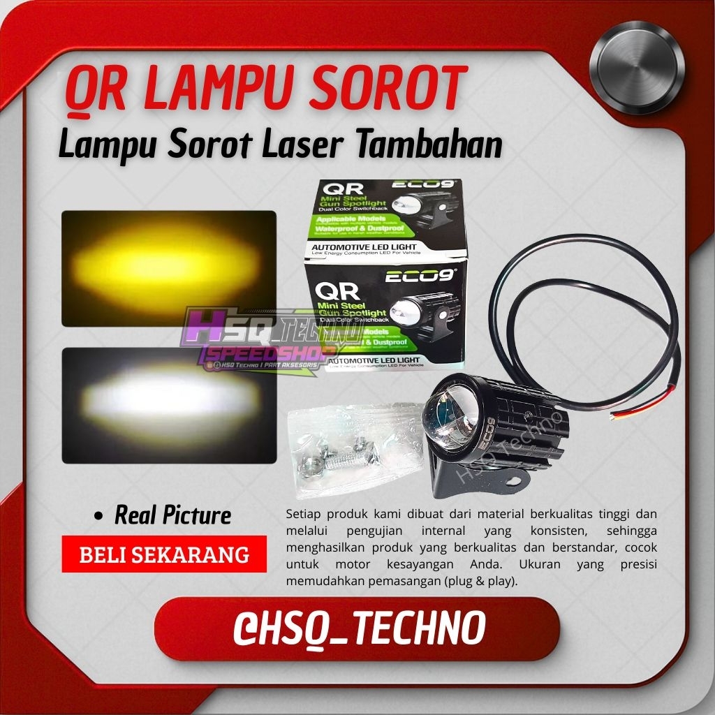 ECO9 QR Lampu Sorot Lampu Tembak Motor Lampu Laser Shooting Light 2 Warna Luminos