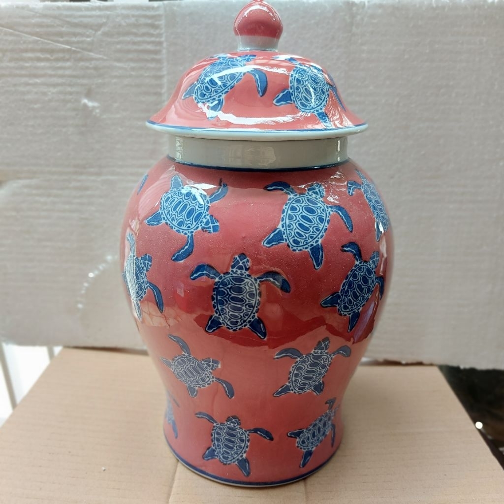 vas guci tutup keramik/tocin keramik tinggi 35 cm