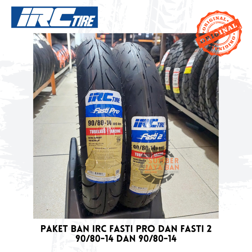 Paket Sepasang Ban IRC Fasti Pro 90/80-14 Dan Fasti 2 90/80-14 ring 90/80-14