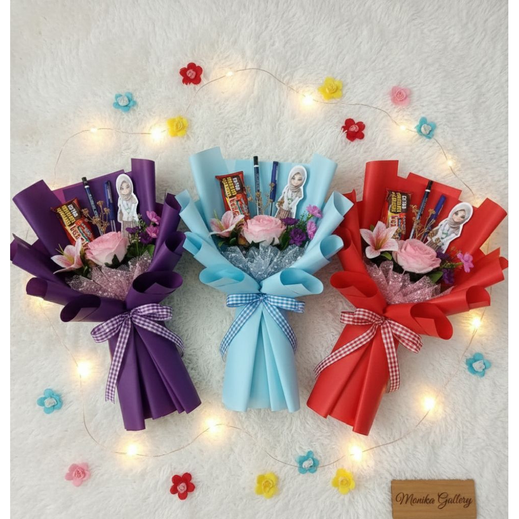 MG79 Buket Hari Guru + Topper, Gift Hari Guru, Buket isian,  Buket Mewah untuk hari guru