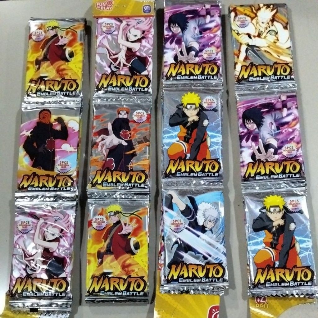 MAINAN KARTU NARUTO FOIL PRODUK DARI DG ISI 12 SASET
