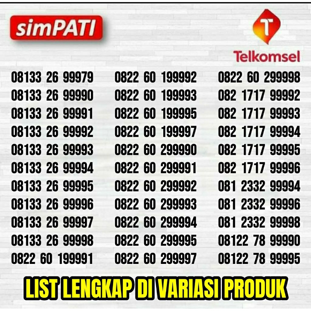 Nomor Cantik Telkomsel - Nomor Cantik Simpati - Nomor Cantik Telkomsel Simpati - Nomer Cantik Telkom