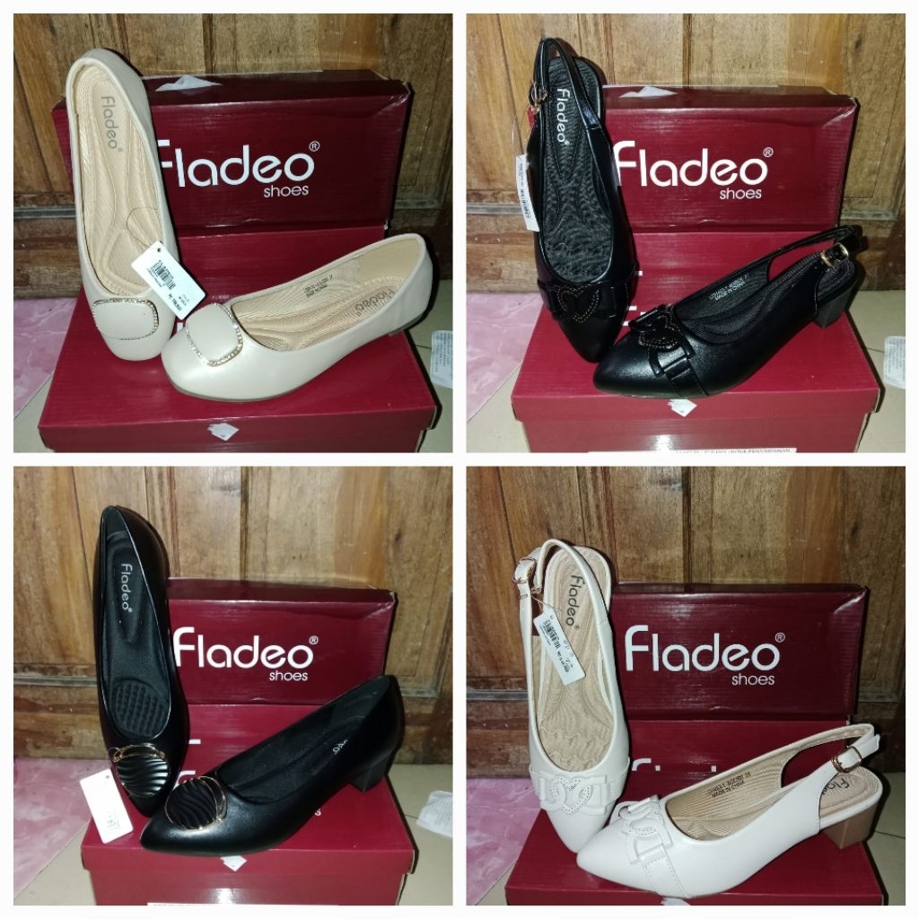 FLADEO Flatshoes, Heels Loafer Lucu & Mules Original Pantofel | Sandal Sepatu Slip On Wedges Wanita