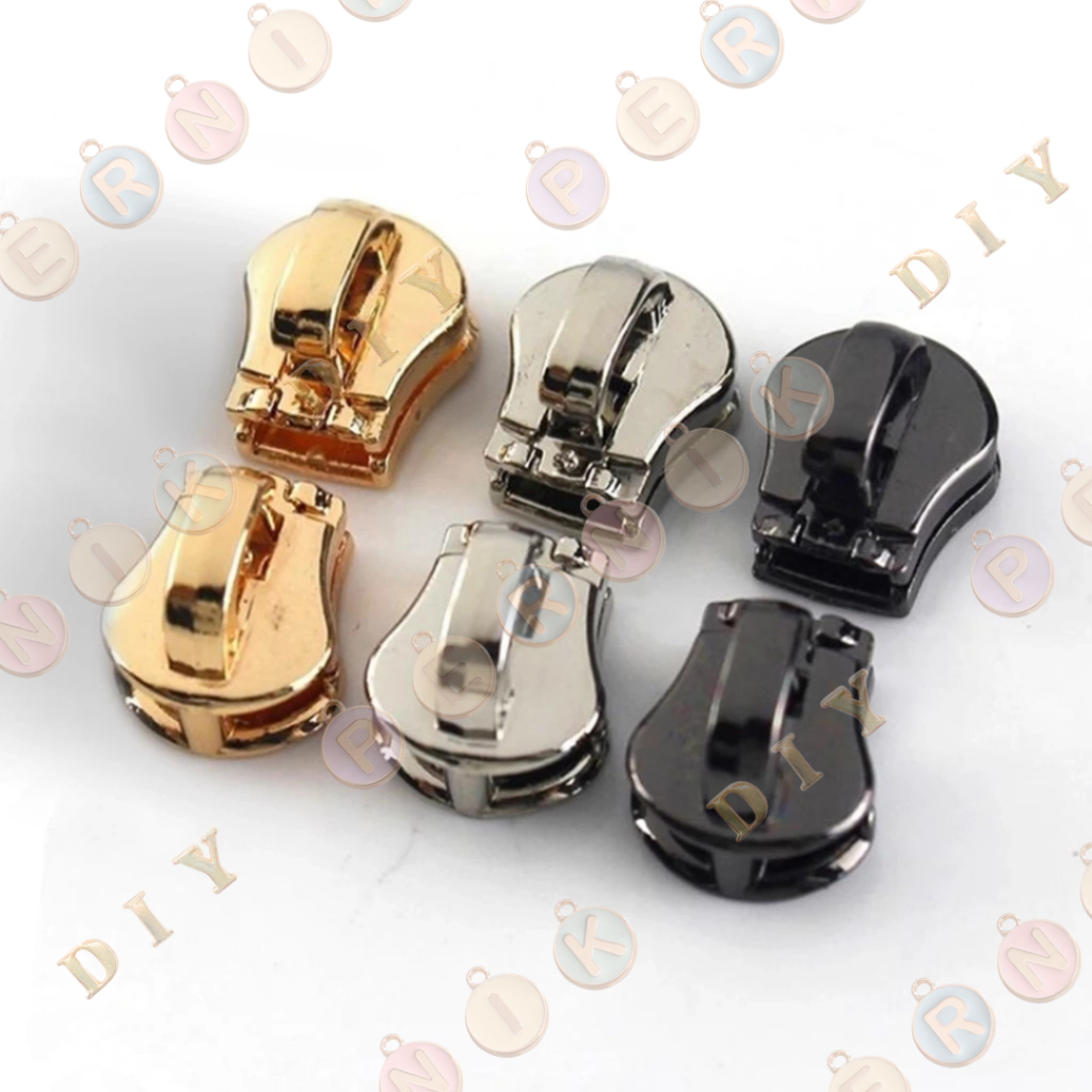 Aksesoris Tas Kepala Resleting (Zipper puller) Buntung / Gundul No. 5 (BESI) - (IMPORT)