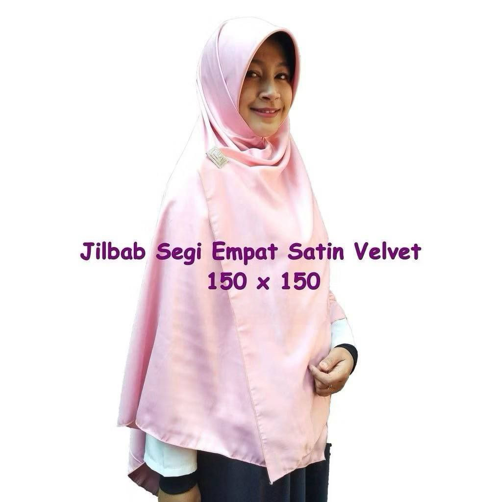 JILBAB SATIN VELVET 150 x 150 | SEGI EMPAT | KERUDUNG SEGI EMPAT | KERUDUNG PERSEGI | KERUDUNG SATIN