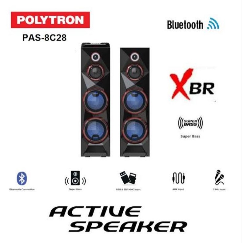 Speaker Aktif Polytron Pas 8C28 / 8F28 Bluetooth Super Bass