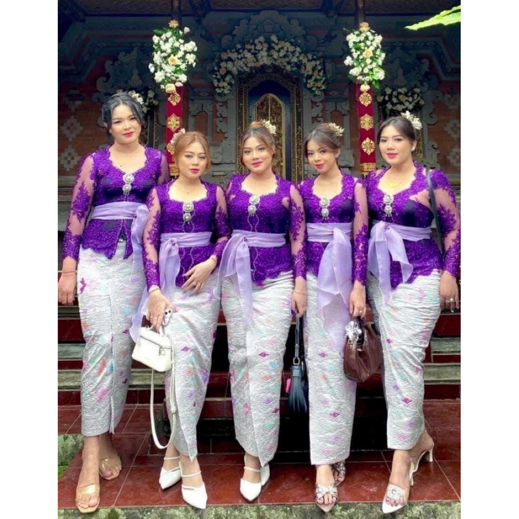kain kebaya ungu terong , kain kebaya soltis ceplok mawar