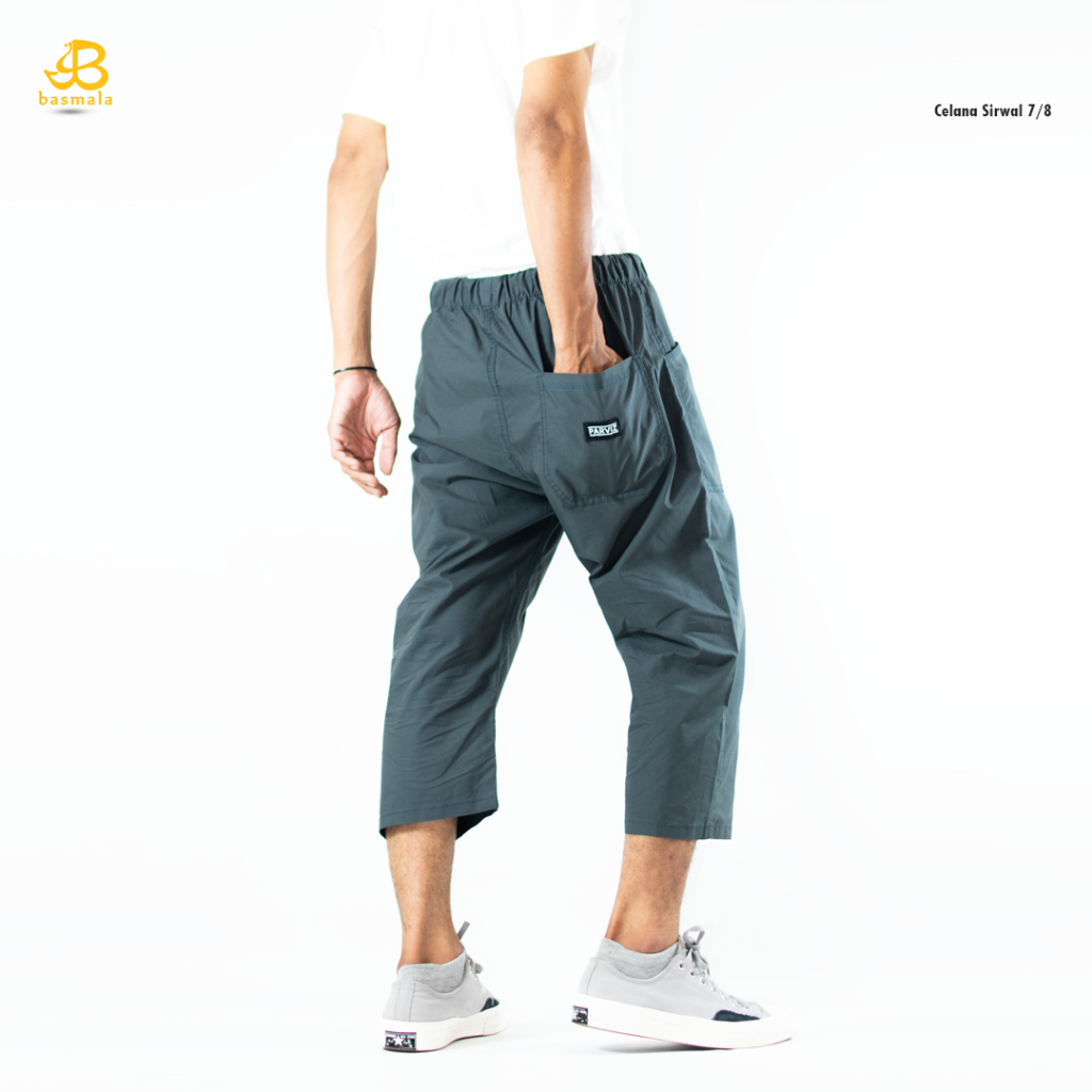BASMALA - Celana Sirwal Pangsi Pria 3/4 Anti Kusut Cocok Ibadah Celana Komprang Santri 7/8 Premium