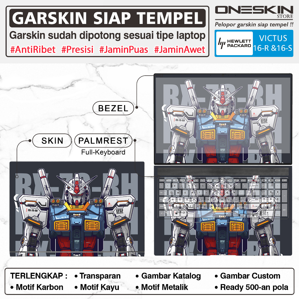 Precut Garskin Sticker Laptop Skin Perfect Fit Kompatibel dengan HP Victus 16-r r1206tx r1207tx r120