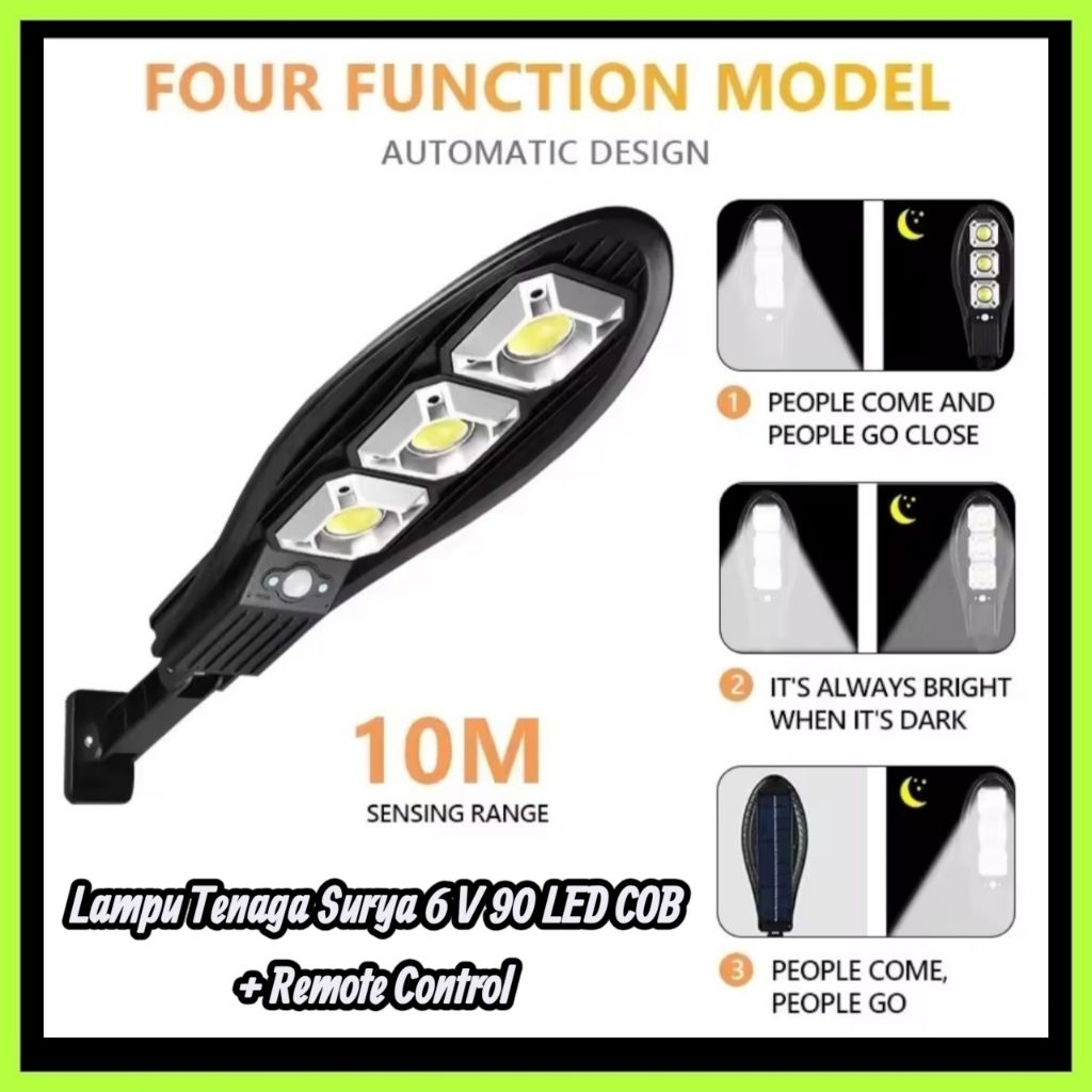 Lampu Luar Ruang Sorot Jalan Solar 3COB 90 LED Tenaga Surya Matahari Taman Outdoor PIR Motion Sensor