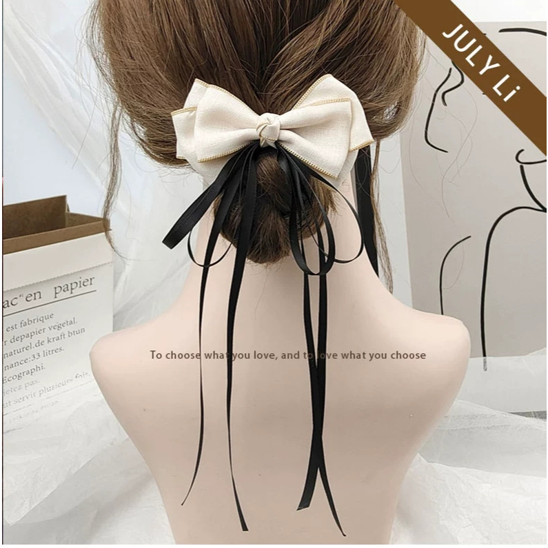bow ribbon spring clip duckbill